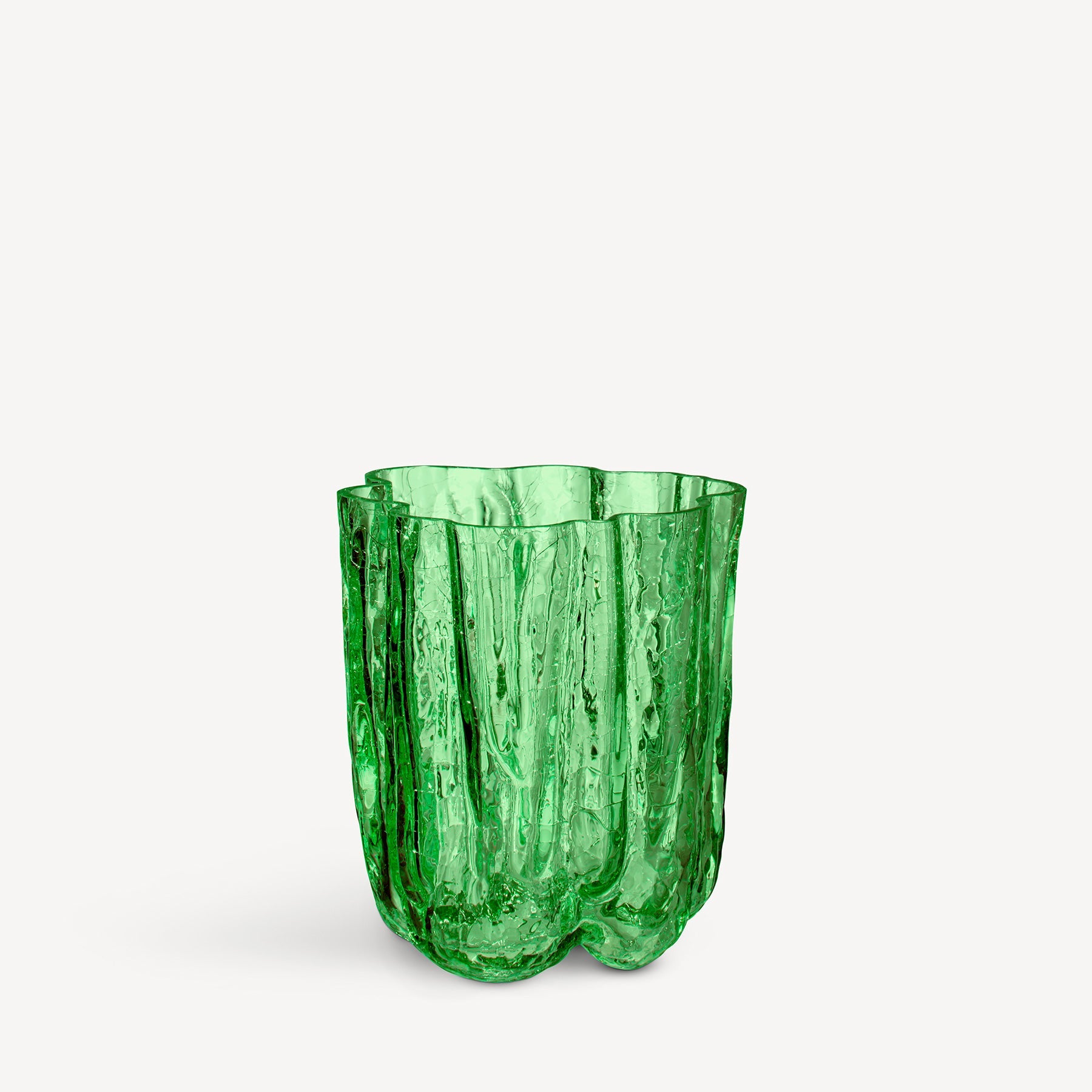 Kosta Boda Art Glass Kosta Boda Crackle Vase Green Small