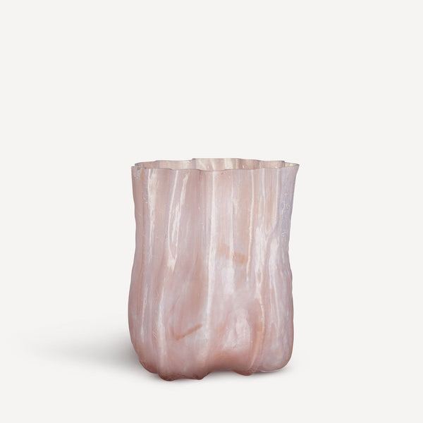 Kosta Boda Art Glass Kosta Boda Crackle Vase Pink Pearl Tall