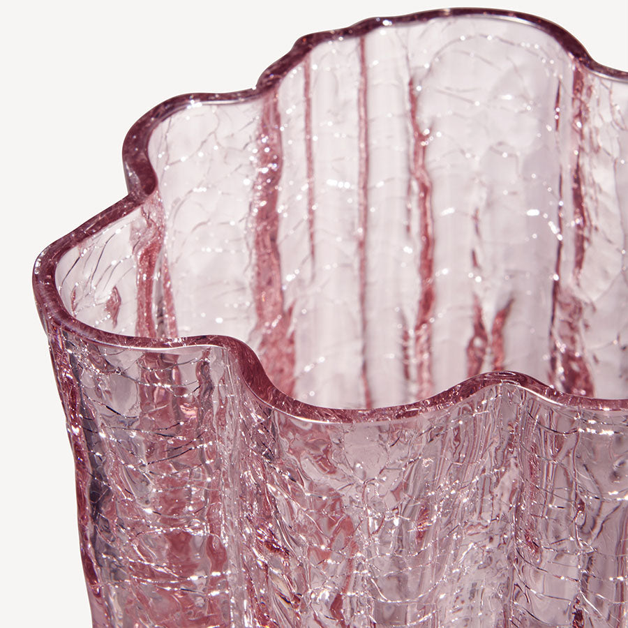 Kosta Boda Art Glass Kosta Boda Crackle Vase Pink Small