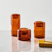 Kosta Boda Art Glass Kosta Boda Happy Votive Amber Set Of 3