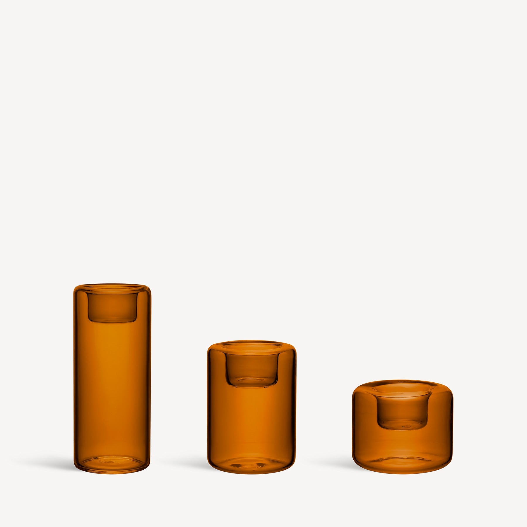 Kosta Boda Art Glass Kosta Boda Happy Votive Amber Set Of 3