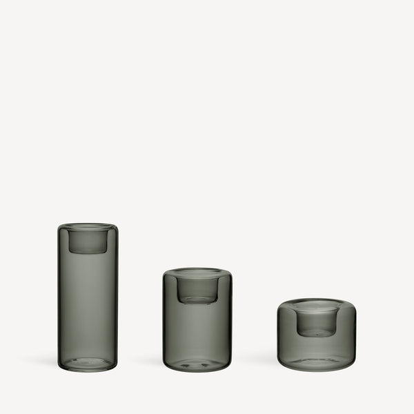 Kosta Boda Art Glass Kosta Boda Happy Votive Gray Set Of 3