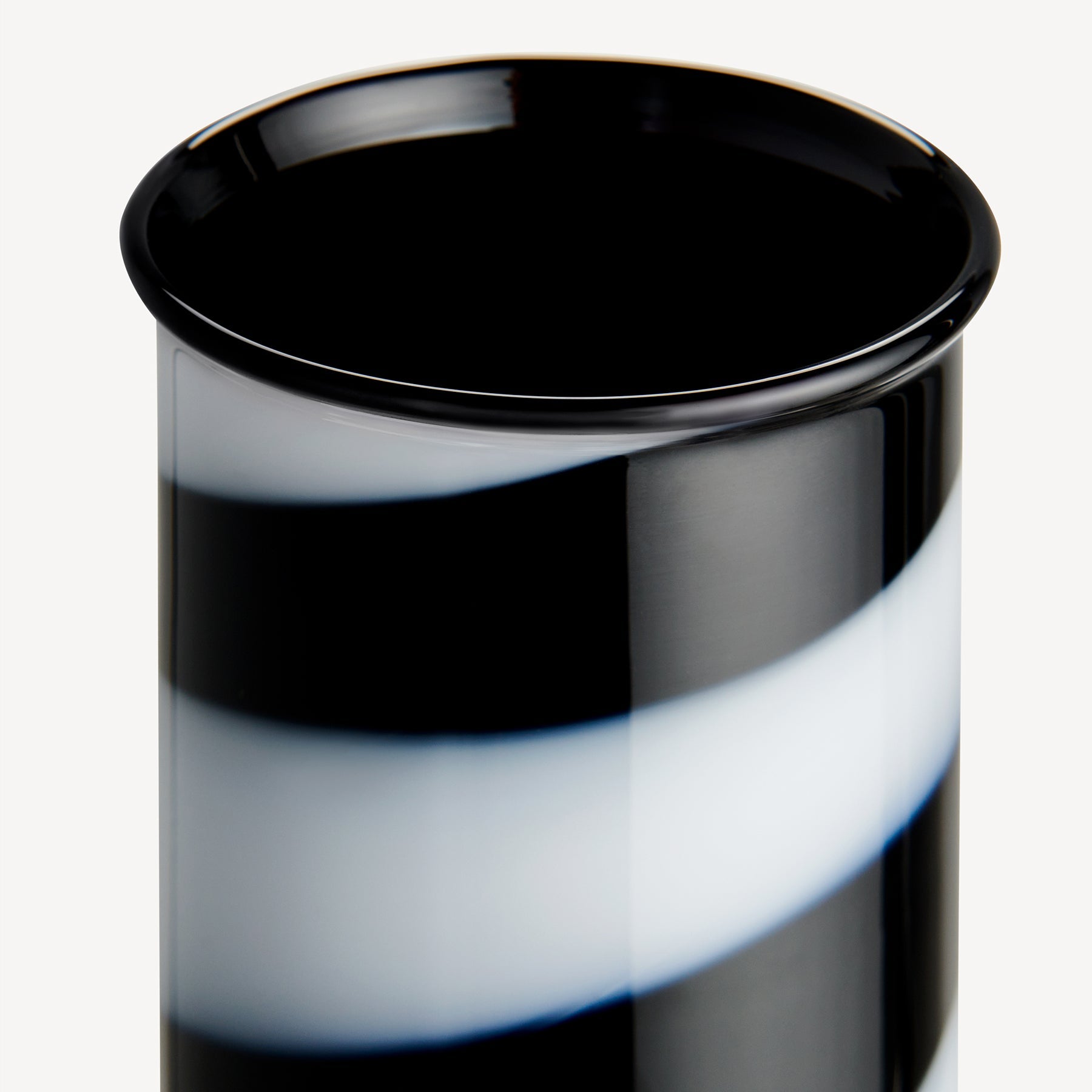 Kosta Boda Art Glass Kosta Boda Lab Cylinder Vase Black/White