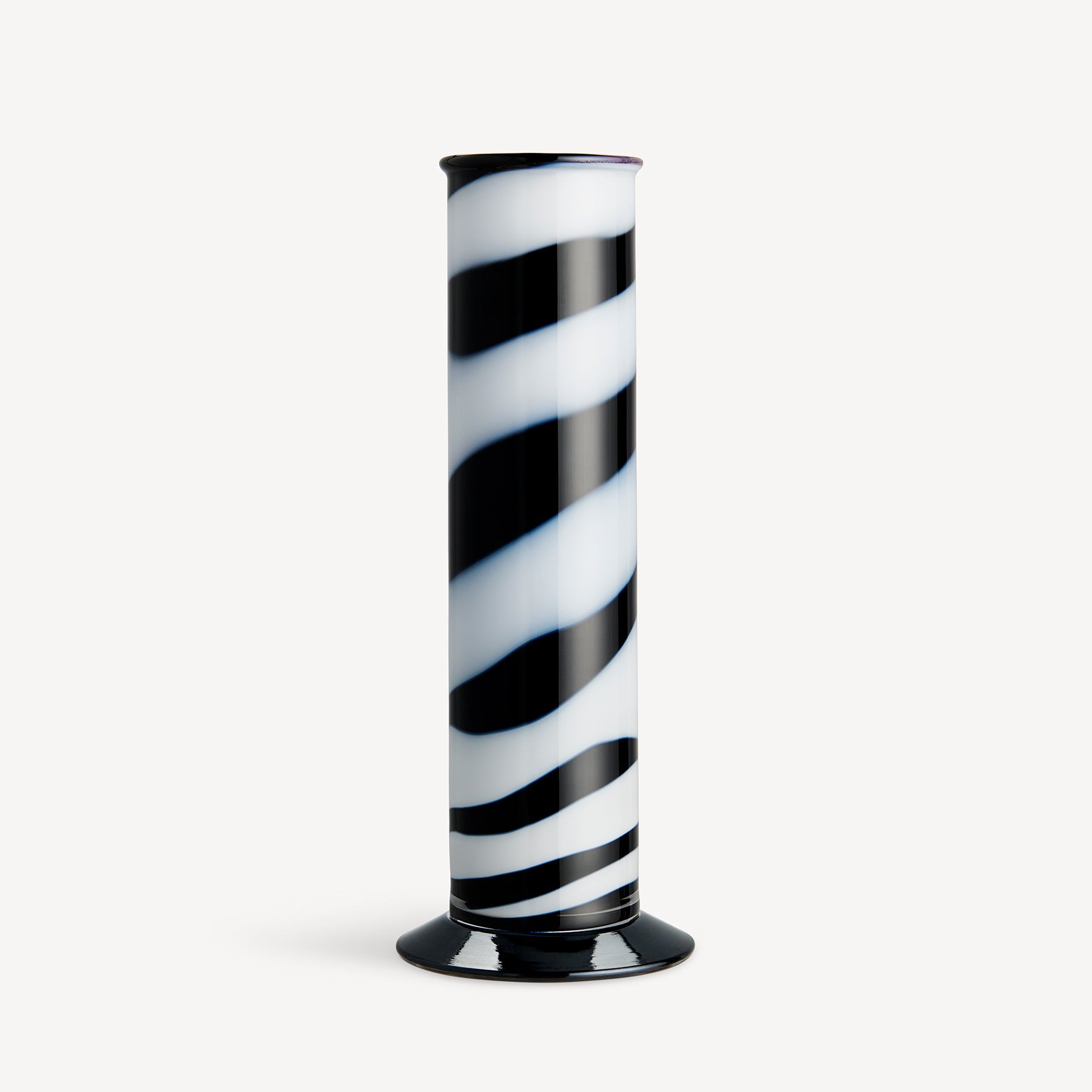Kosta Boda Art Glass Kosta Boda Lab Cylinder Vase Black/White