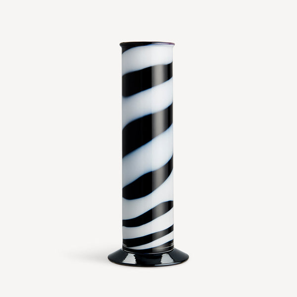 Kosta Boda Art Glass Kosta Boda Lab Cylinder Vase Black/White