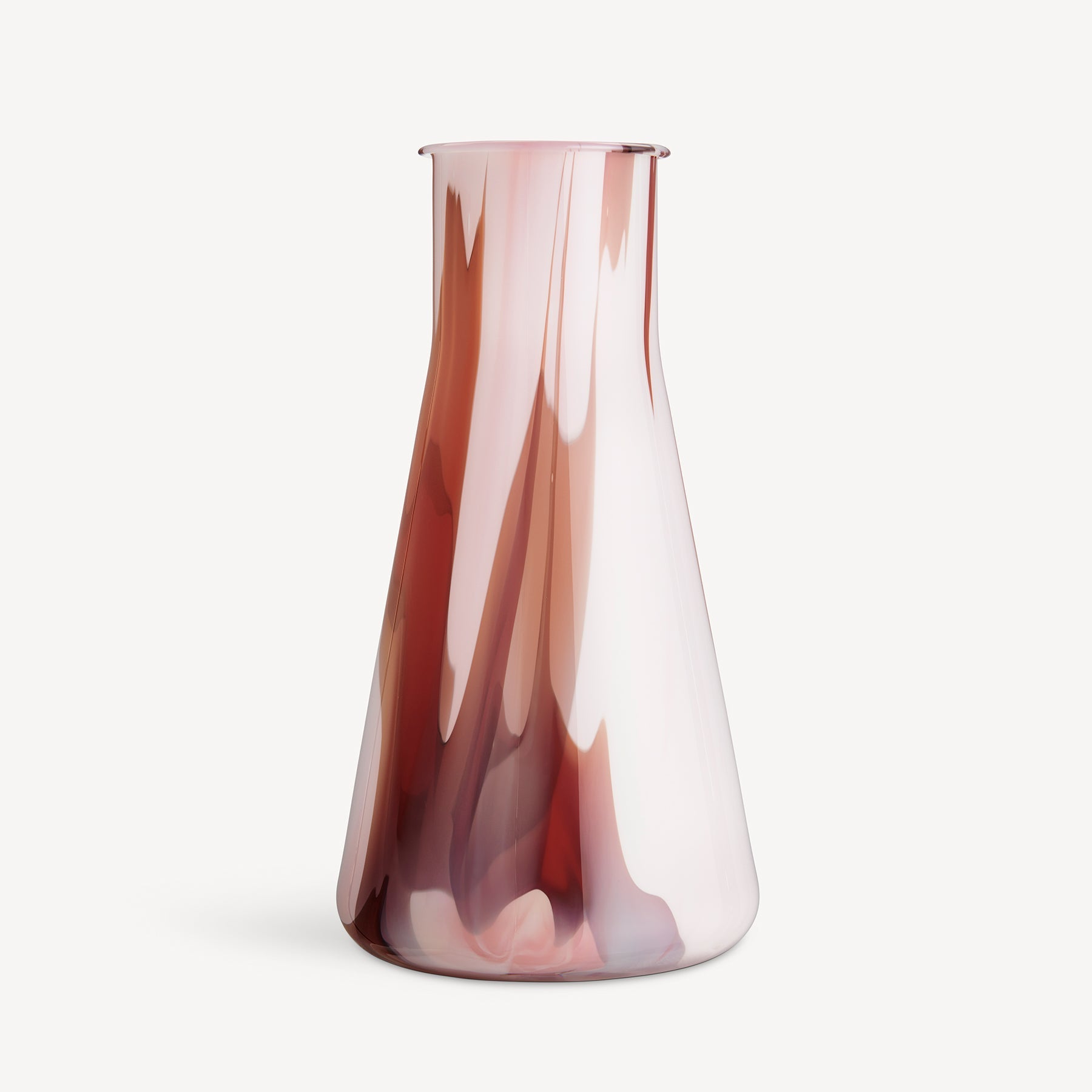 Kosta Boda Art Glass Kosta Boda Lab Erlenmeyer Vase Red/White/Pink
