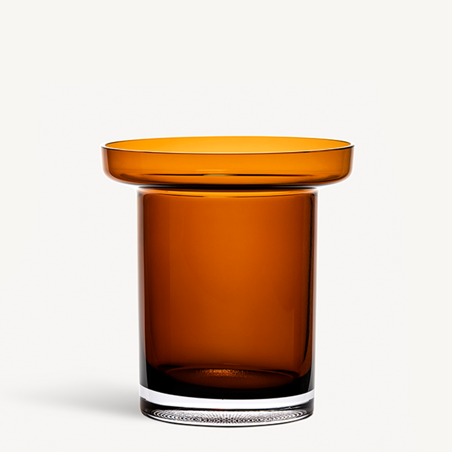 Kosta Boda Art Glass Kosta Boda Limelight Amber Vase Low