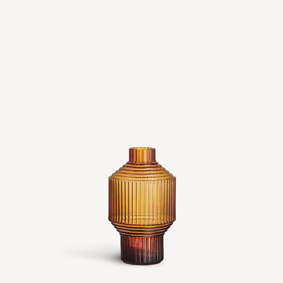 Kosta Boda Art Glass Kosta Boda Pavilion Vase Dark Amber Small