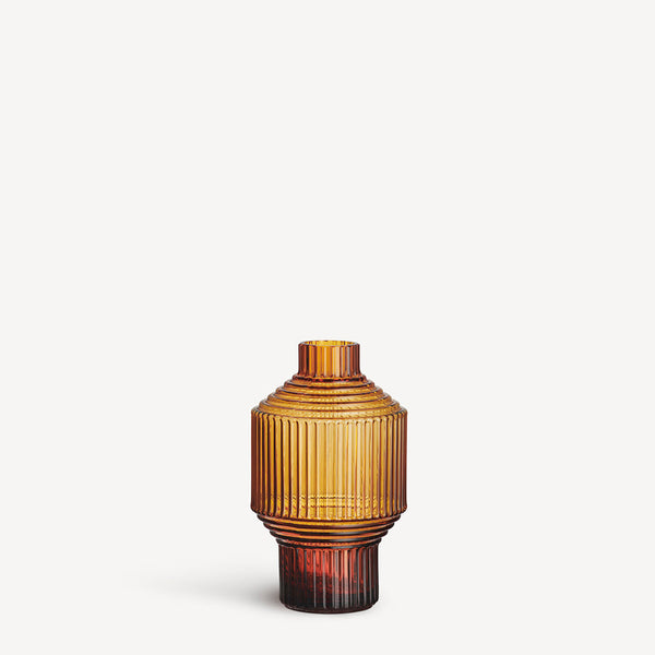 Kosta Boda Art Glass Kosta Boda Pavilion Vase Dark Amber Small