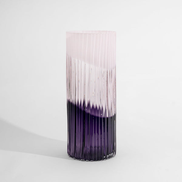 Kosta Boda Art Glass Kosta Boda Plissé Vase Pink Aubergine ED-10