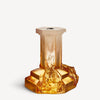 Kosta Boda Art Glass Kosta Boda Rocky Baroque Candlestick Amber Haze Large