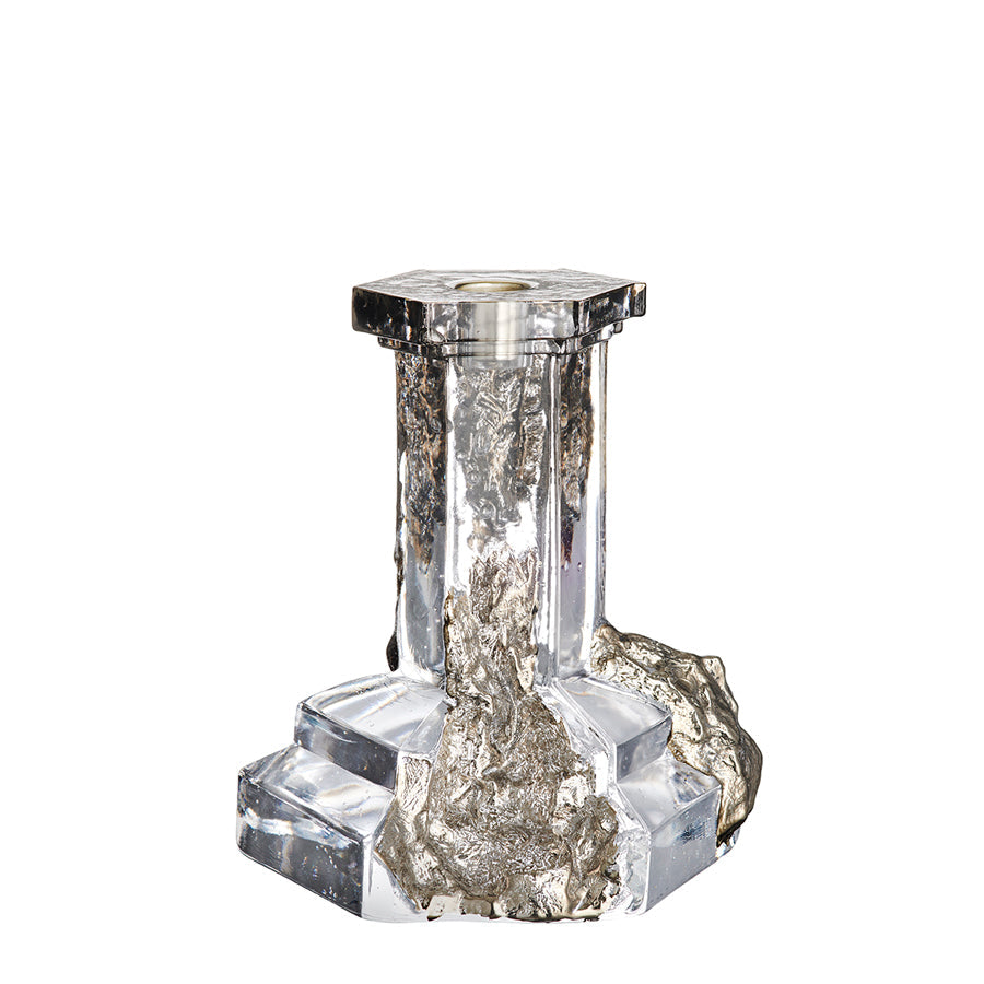 Kosta Boda Art Glass Kosta Boda Rocky Baroque Candlestick Glossy Glaze Large