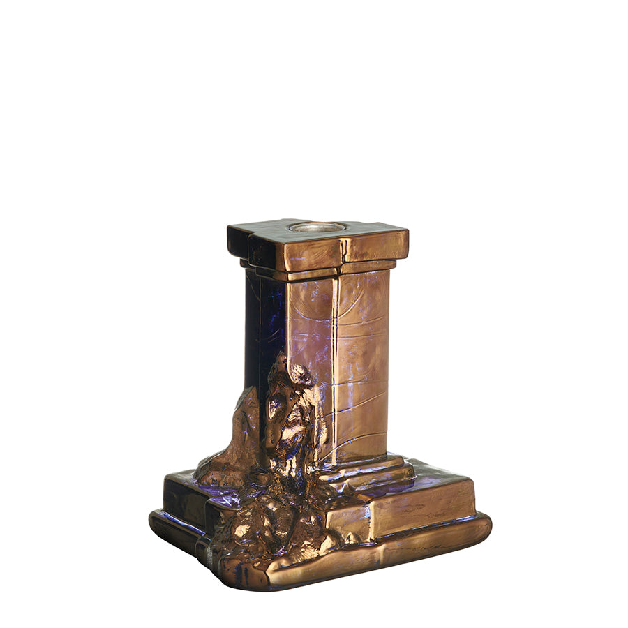Kosta Boda Art Glass Kosta Boda Rocky Baroque Candlestick Glossy Glaze Medium