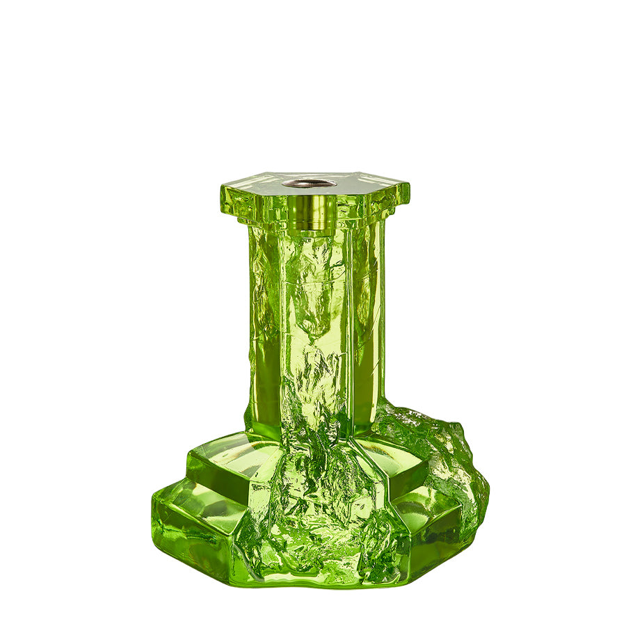 Kosta Boda Art Glass Kosta Boda Rocky Baroque Candlestick Kryptonite Large