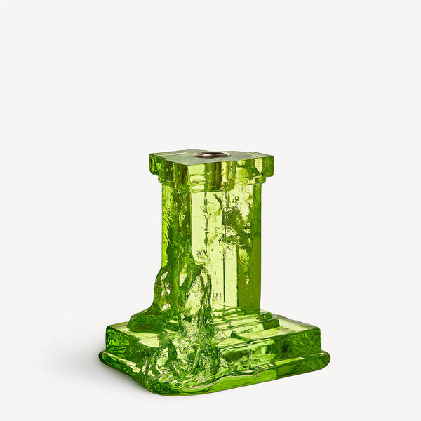 Kosta Boda Art Glass Kosta Boda Rocky Baroque Candlestick Kryptonite Medium