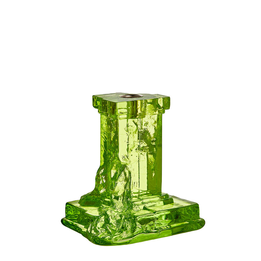 Kosta Boda Art Glass Kosta Boda Rocky Baroque Candlestick Kryptonite Medium