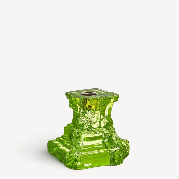 Kosta Boda Art Glass Kosta Boda Rocky Baroque Candlestick Kryptonite Small
