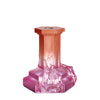 Kosta Boda Art Glass Kosta Boda Rocky Baroque Candlestick Spicy Rose Large