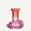 Kosta Boda Art Glass Kosta Boda Rocky Baroque Candlestick Spicy Rose Large