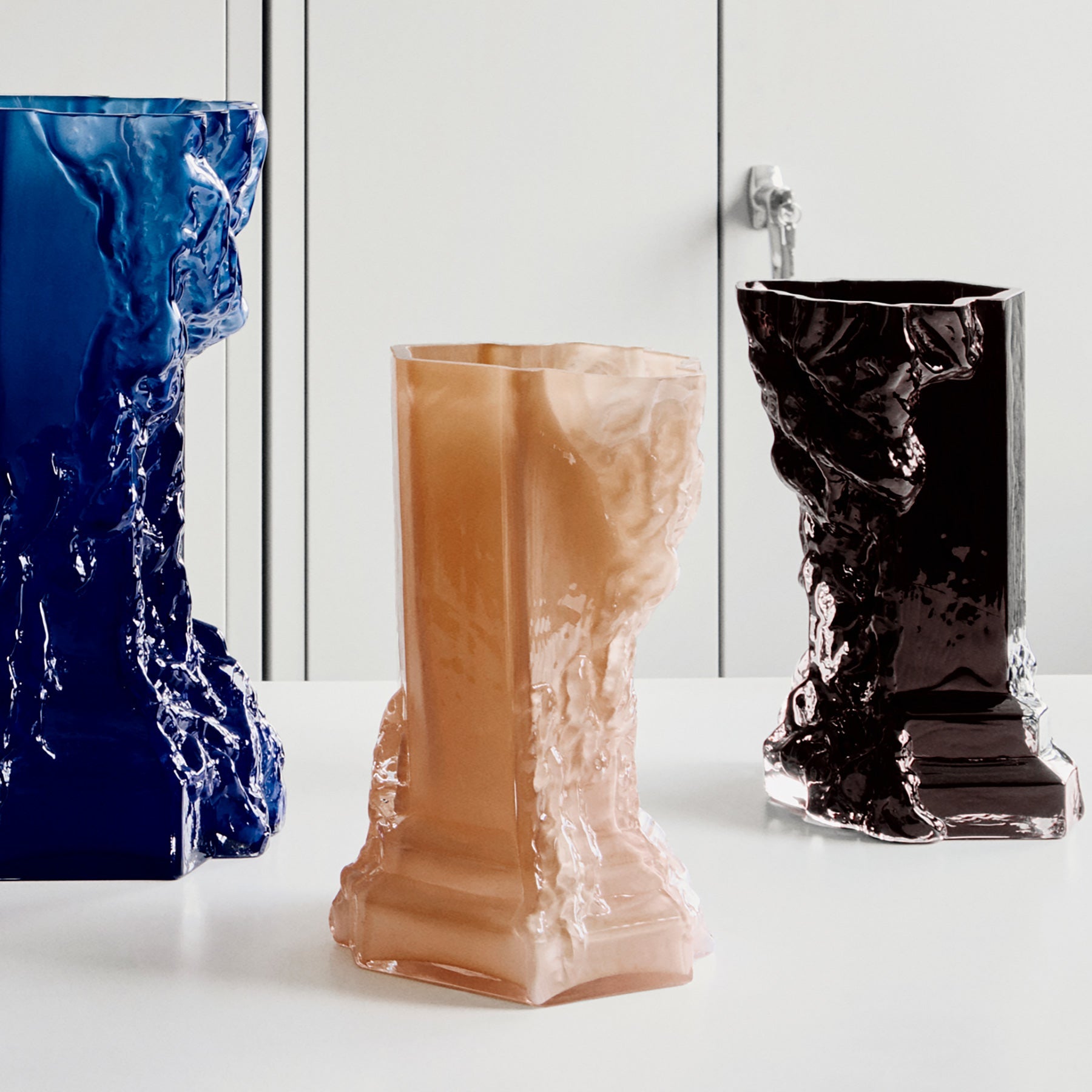 Kosta Boda Art Glass Kosta Boda Rocky Baroque Vase Black Small