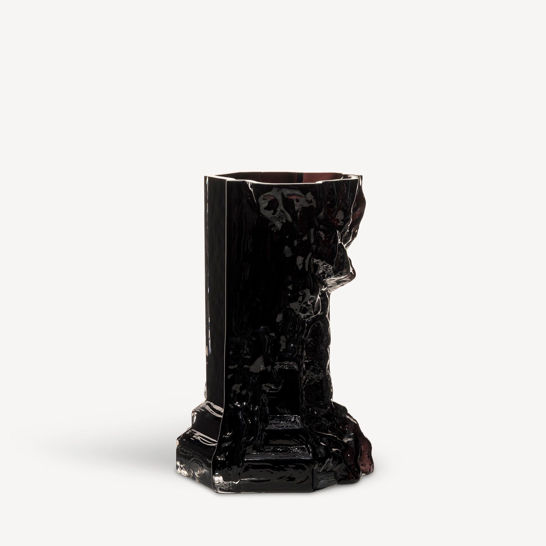 Kosta Boda Art Glass Kosta Boda Rocky Baroque Vase Black Small