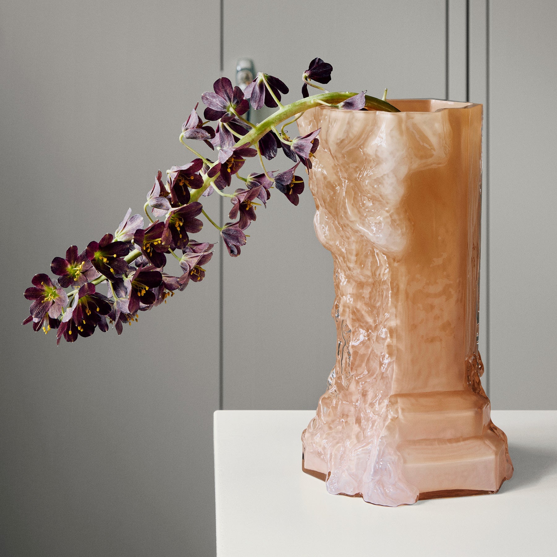 Kosta Boda Art Glass Kosta Boda Rocky Baroque Vase Dusty Pink Small