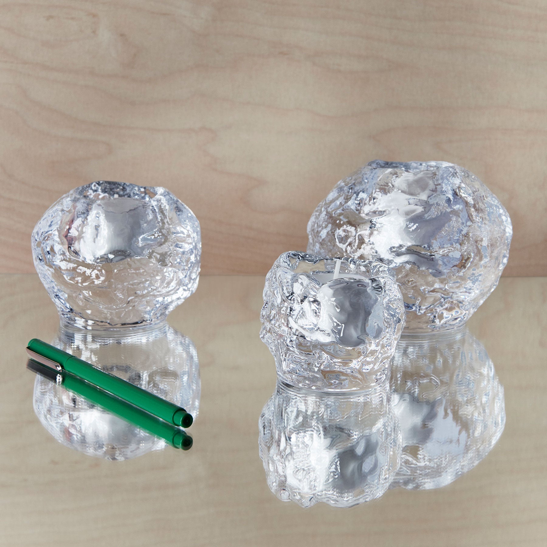 Kosta Boda Art Glass Kosta Boda Snowball Votive Set