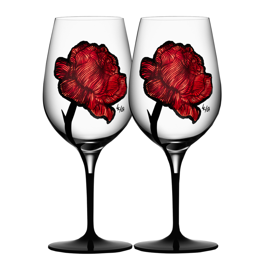 Kosta Boda Art Glass Kosta Boda Tattoo Wine Glass - Set of 2