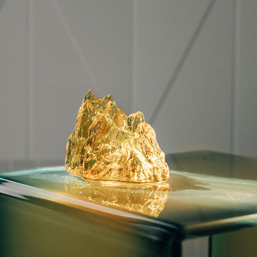 Kosta Boda Art Glass Kosta Boda The Rock Votive Yellow