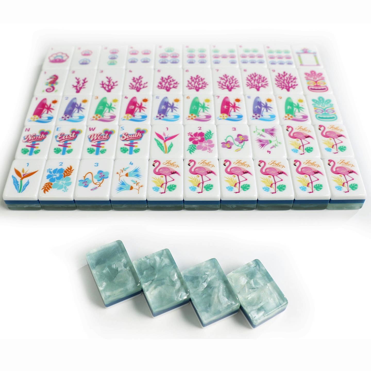 Krackle & Bam Mahjong Giftware Coastal Breeze American Mahjong Tile Set
