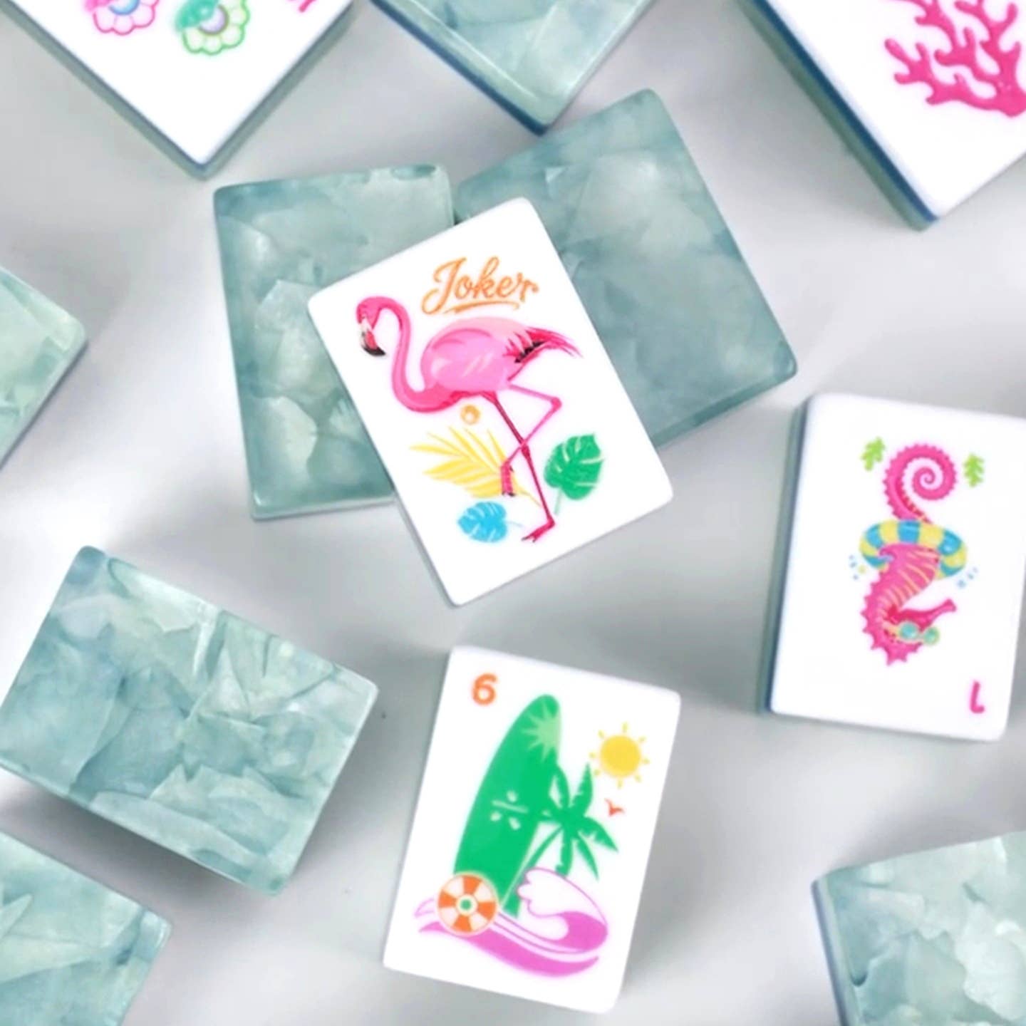 Krackle & Bam Mahjong Giftware Coastal Breeze American Mahjong Tile Set