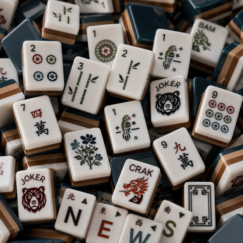 Krackle & Bam Mahjong Giftware Krackle & Bam Woodland Mahjong Set