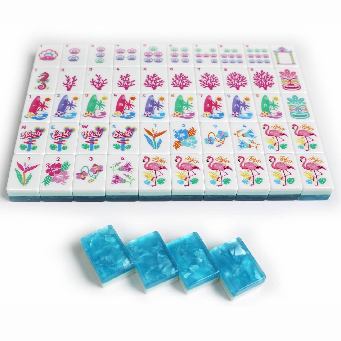 Krackle & Bam Mahjong Giftware Tropical Escape American Mahjong Tile Set