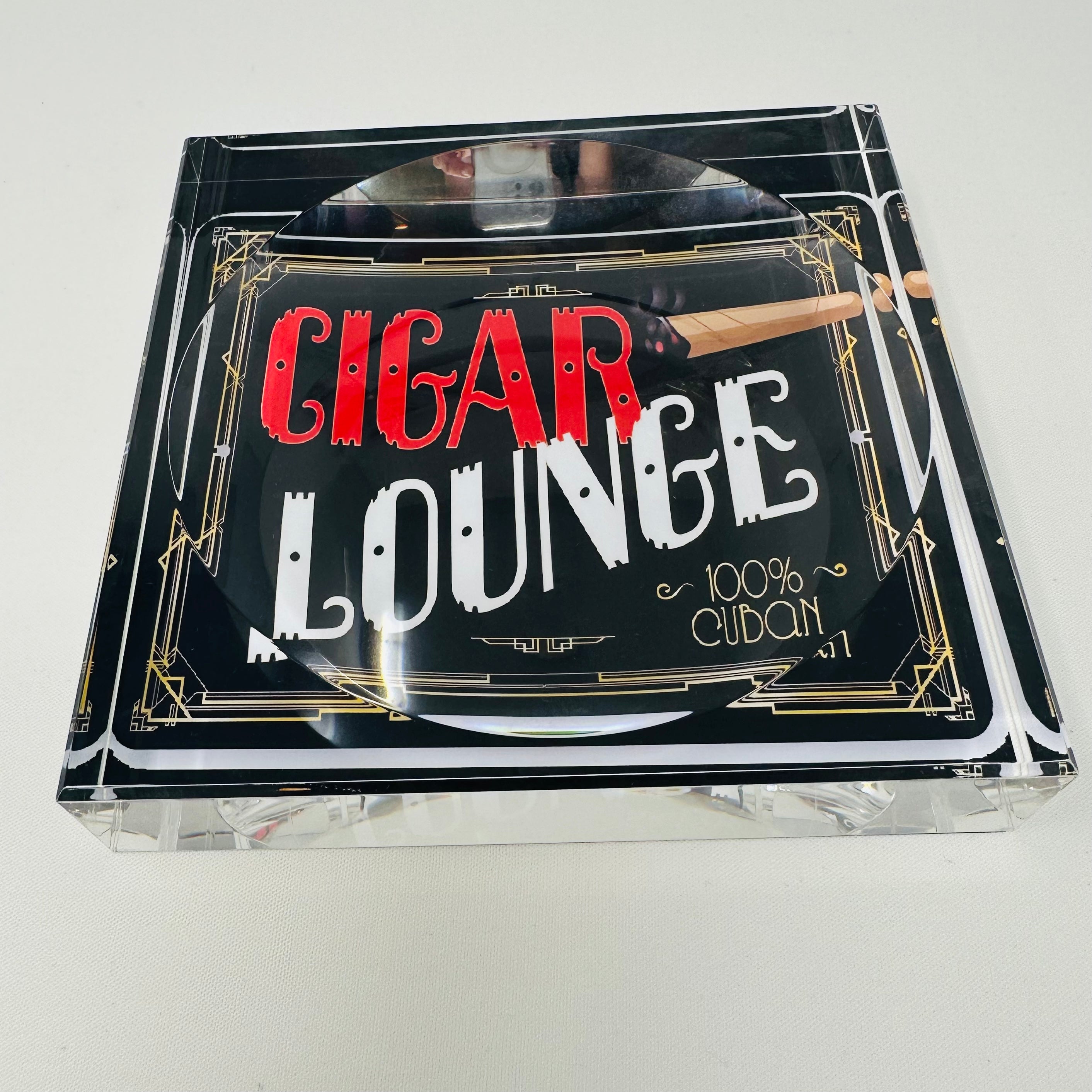 Kristin Smith Giftware Cigar Lounge Cigar Acrylic Block Candy Dish Catchall