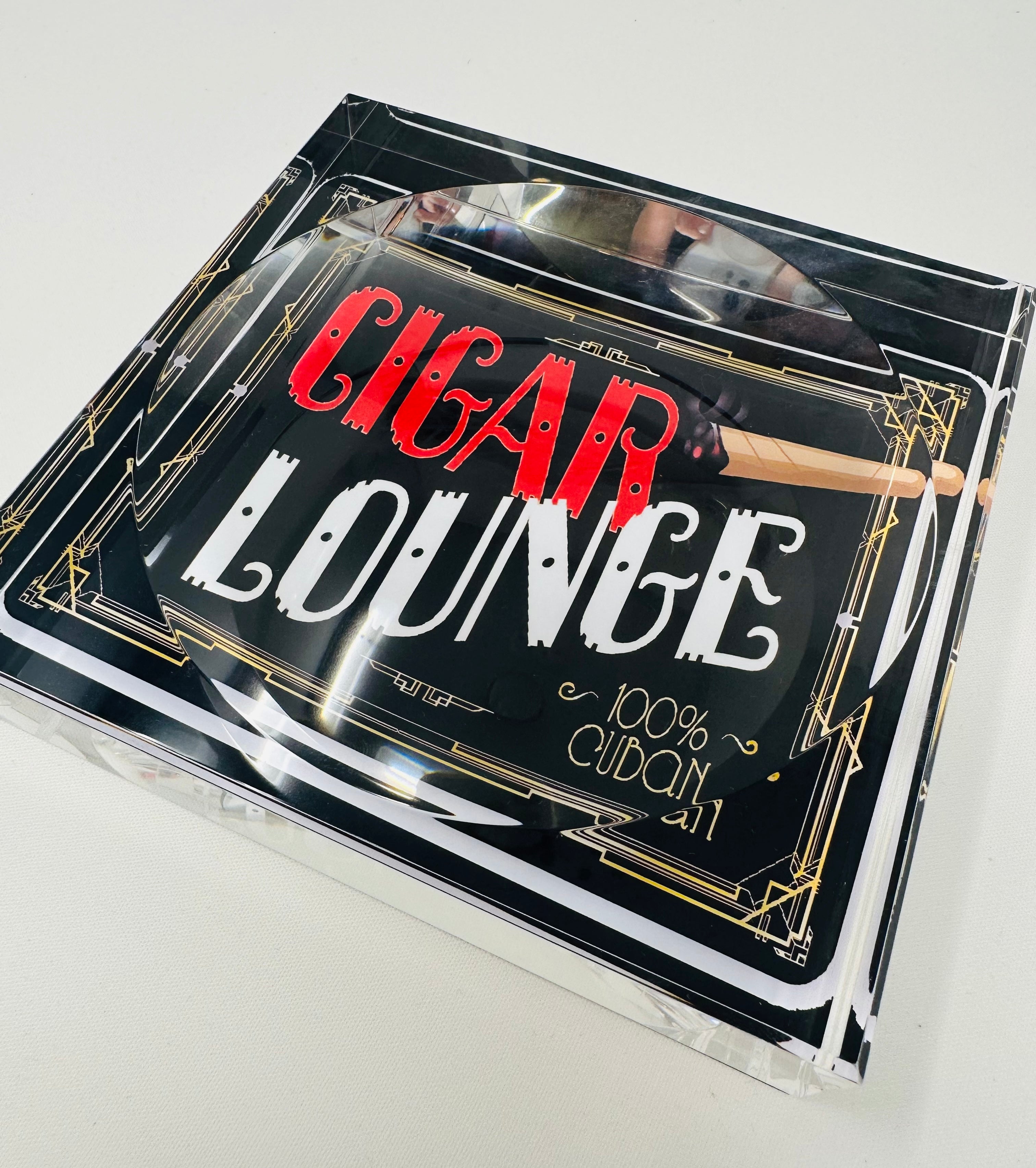 Kristin Smith Giftware Cigar Lounge Cigar Acrylic Block Candy Dish Catchall