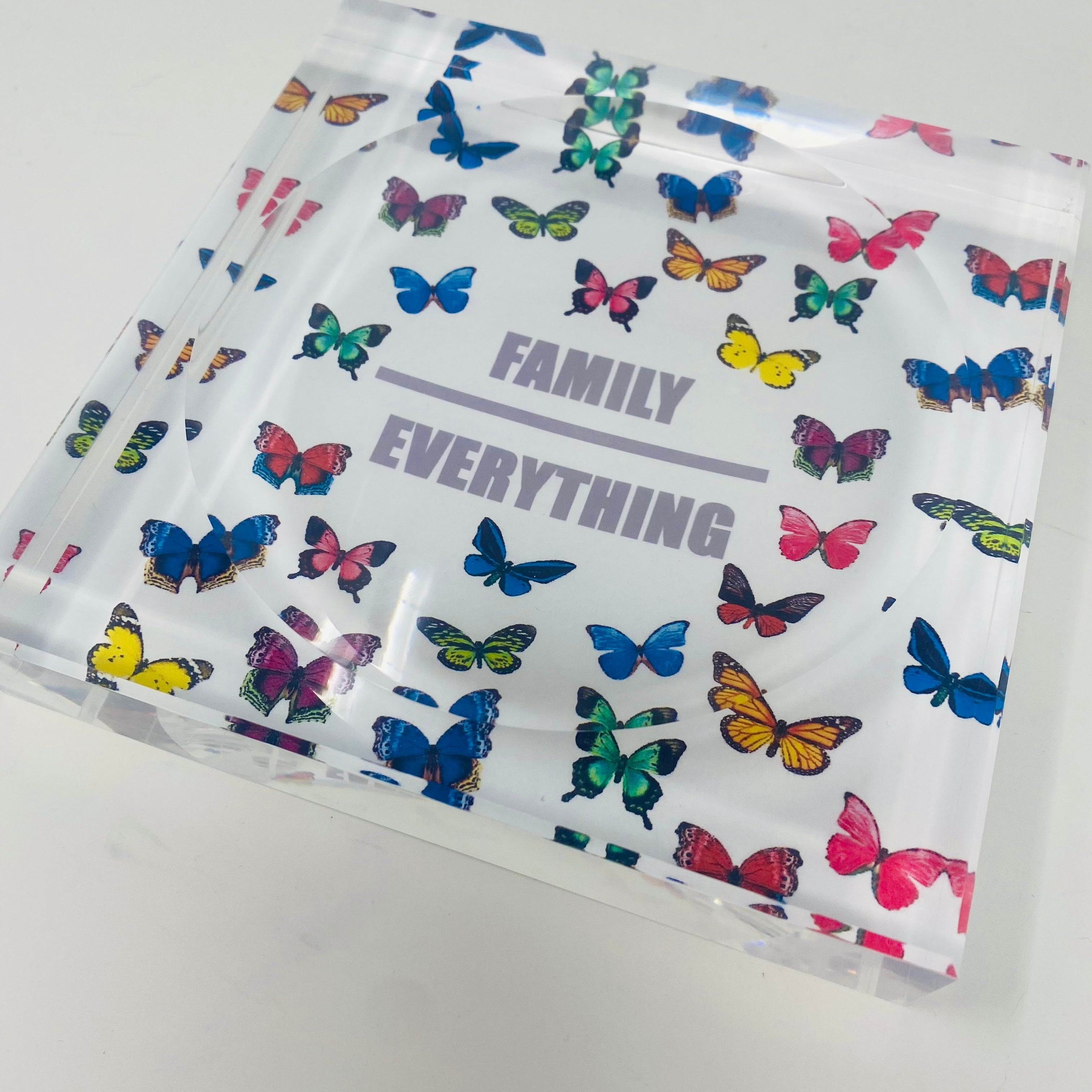 Kristin Smith Giftware Family Over Everything  Candy Acrylic Block Candy Dish