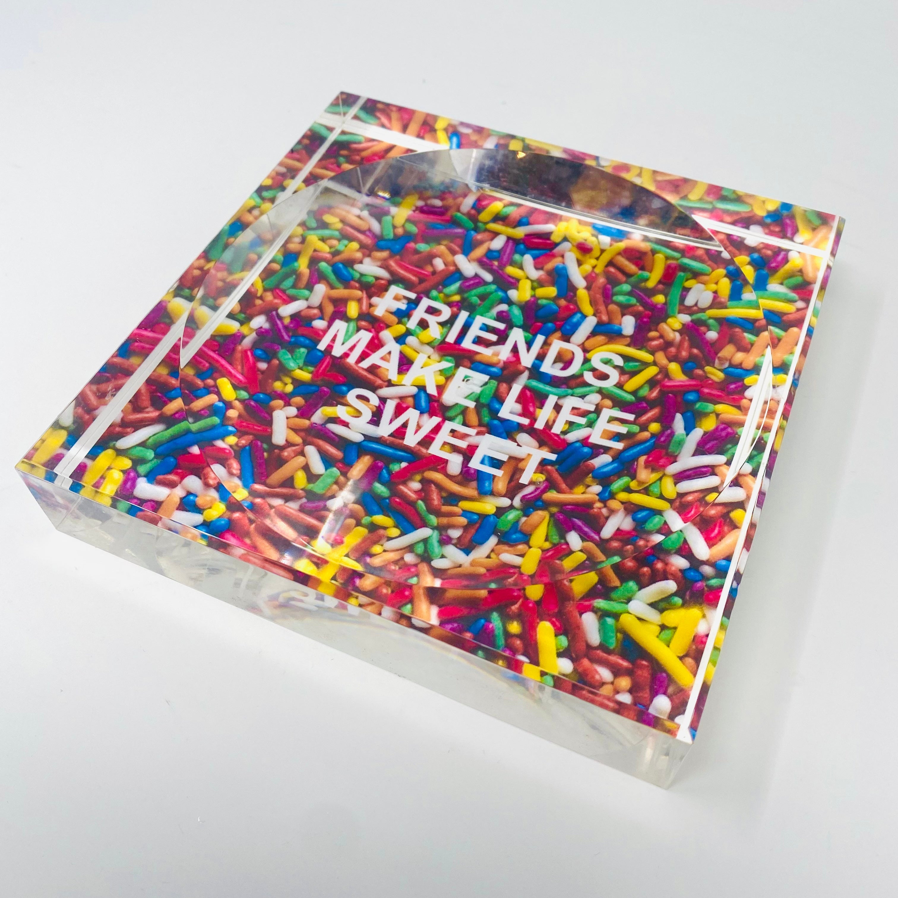Kristin Smith Giftware Friends Make Life Sweet Acrylic Sprinkle Candy Dish Catchall