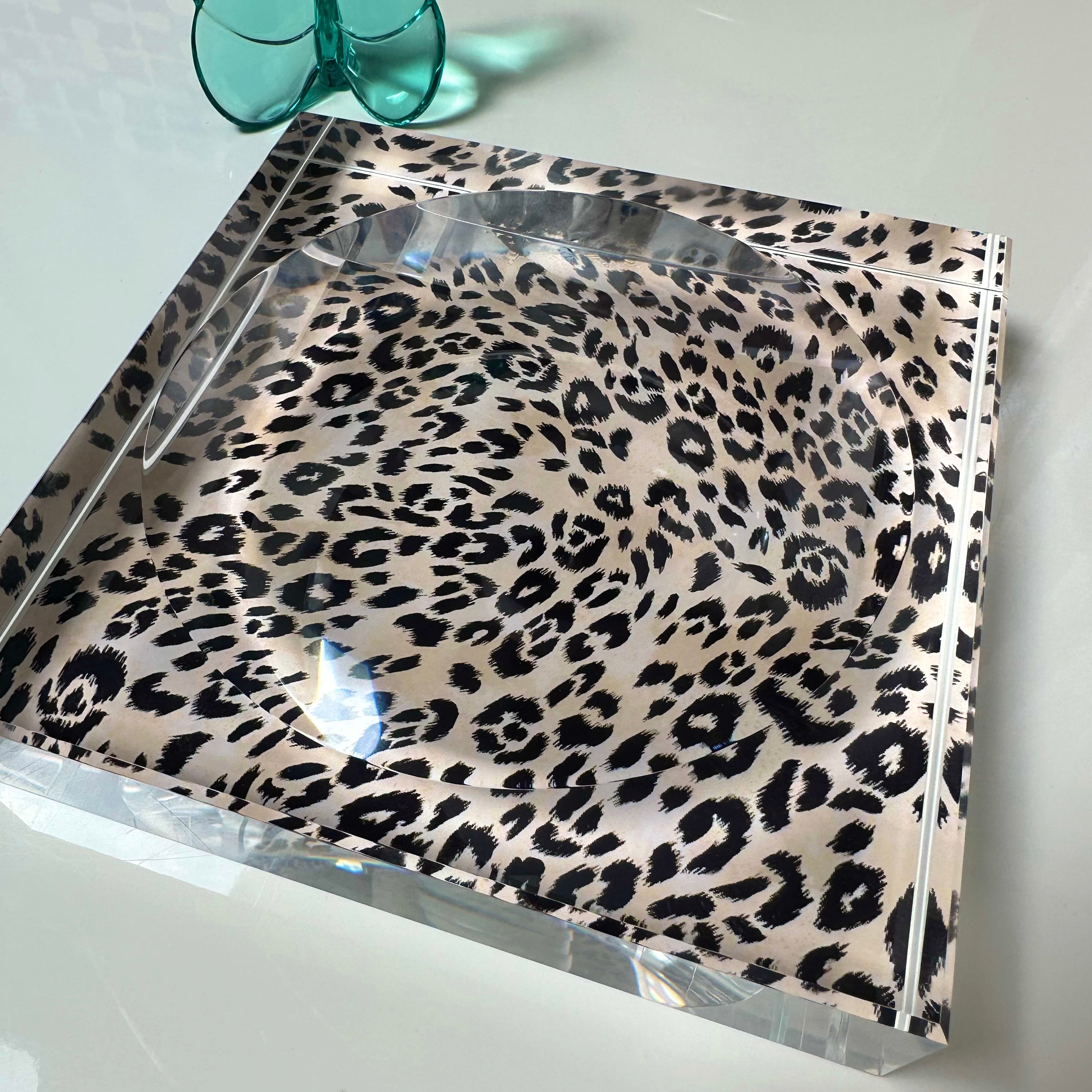 Kristin Smith Giftware Leopard Acrylic Candy Dish Catchall