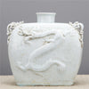 Danny's Fine Porcelain Dragon Vase Celadon Glaze Surface with Sculptural Handles