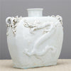 Danny's Fine Porcelain Dragon Vase Celadon Glaze Surface with Sculptural Handles
