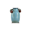 Danny's Fine Porcelain Blue Majolica Vase W/ Pome. Pattern: Majolica
