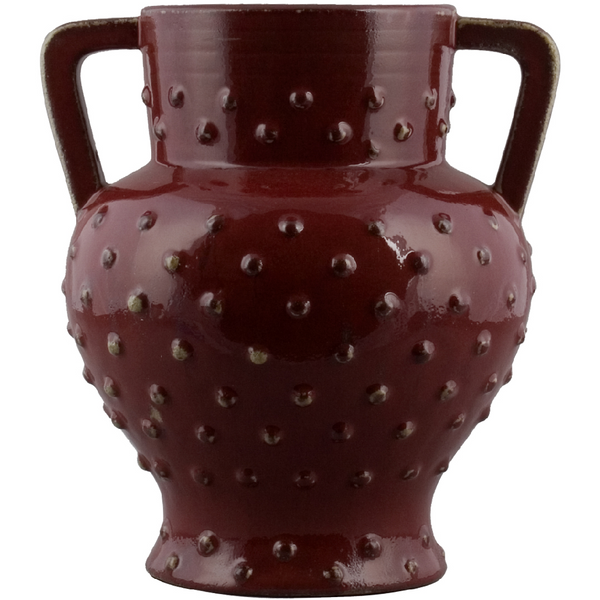 Danny's Fine Porcelain Red Handled Vase