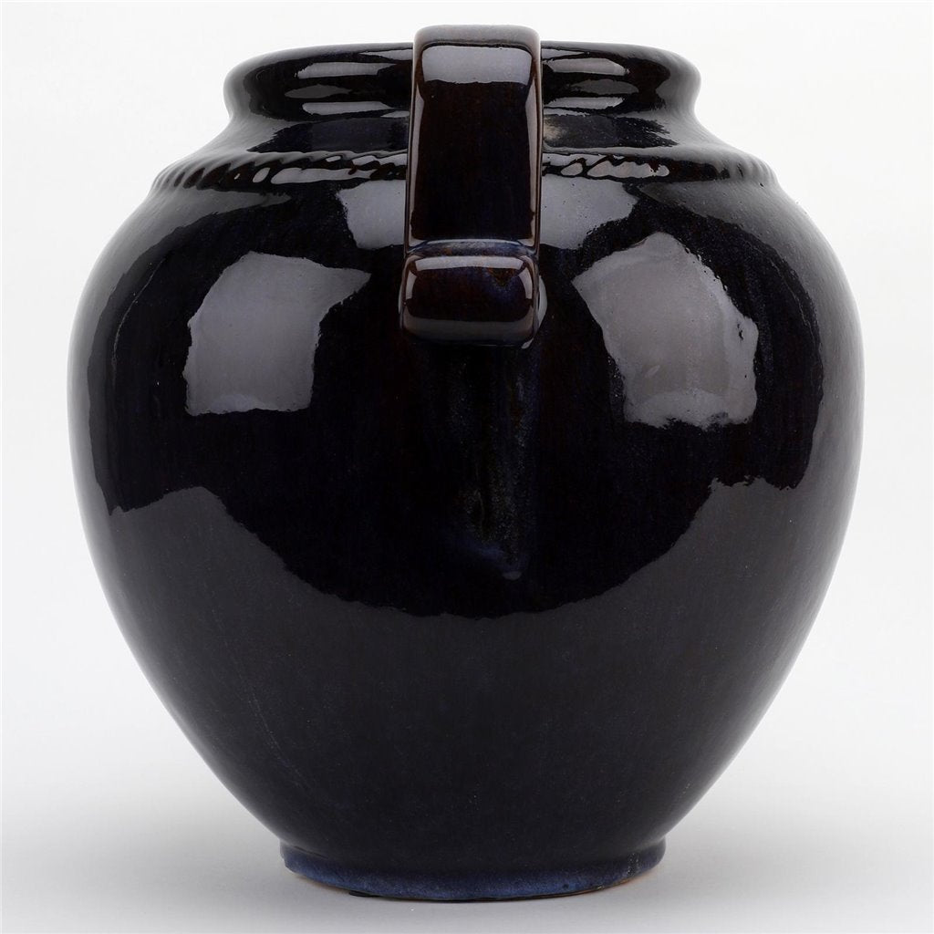 Danny's Fine Porcelain Dark Blue with Purple Tinted Round Vase W/ Handle