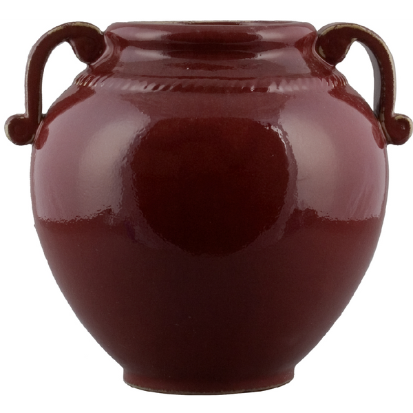 Danny's Fine Porcelain 12" Red Round Handled Vase