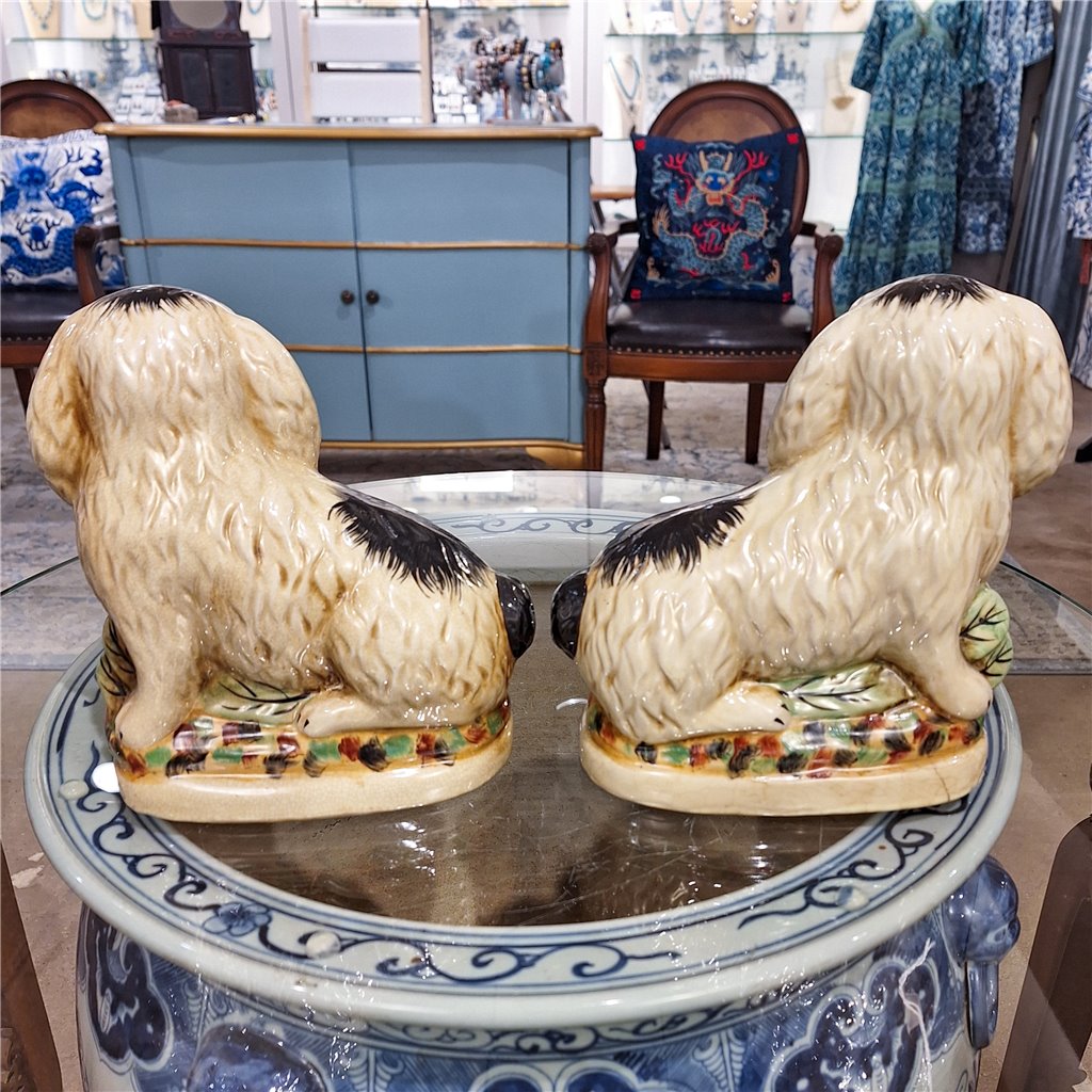Danny's Fine Porcelain Staffordshire Bunny Hares- Black- Pair