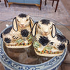 Danny's Fine Porcelain Staffordshire Bunny Hares- Black- Pair