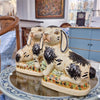 Danny's Fine Porcelain Staffordshire Bunny Hares- Black- Pair