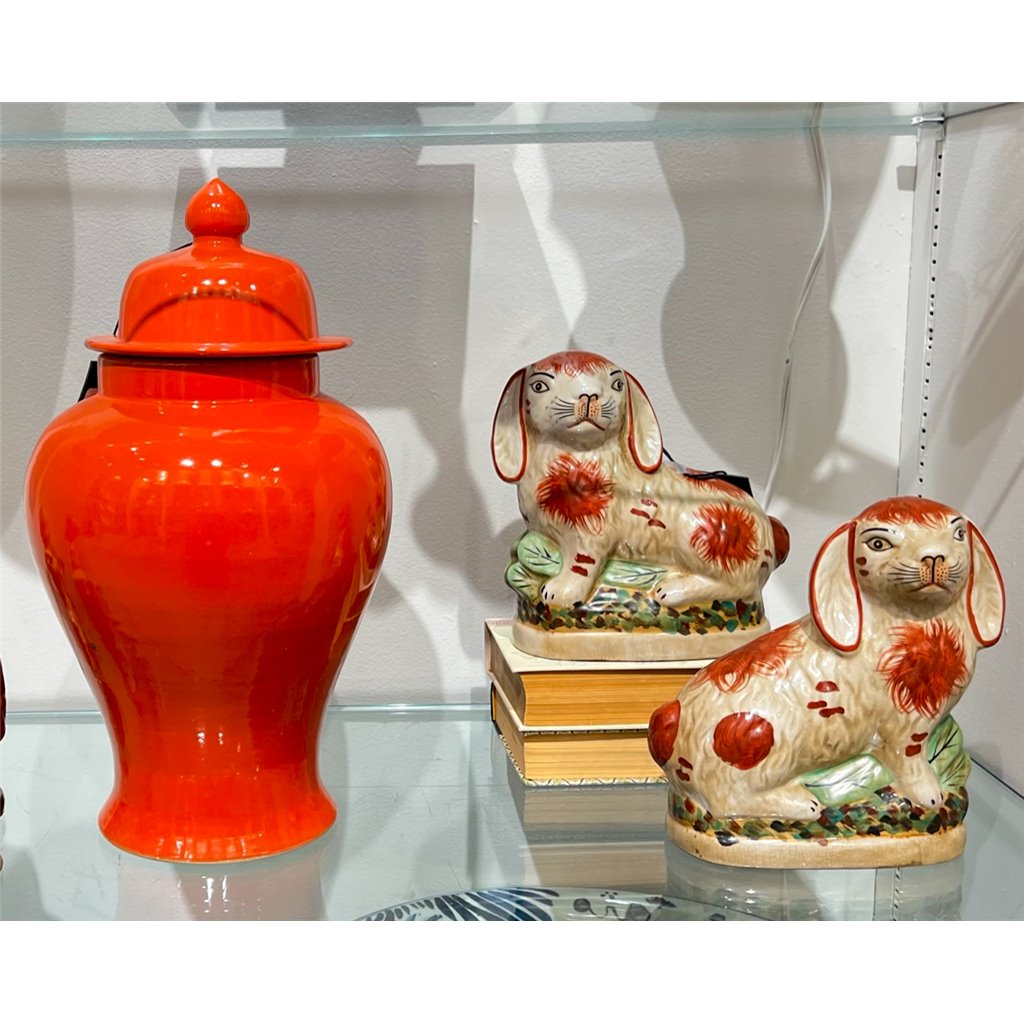 Danny's Fine Porcelain 8" Orange Hares-Pair