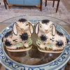 Danny's Fine Porcelain Small Staffordshire Bunny Hares- Black - Pair