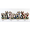 Danny's Fine Porcelain Small Staffordshire Bunny Hares- Blue - Pair